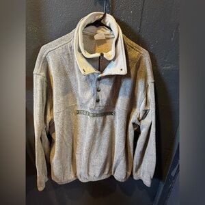 Moraine Lake Heather Gray Pullover with Button Accent
